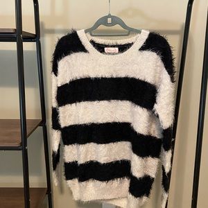 BLUSH - black and white striped sweater